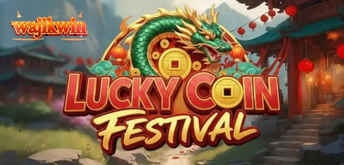 Lucky Coin Festival slot interface with golden coins and festive Chinese decorations